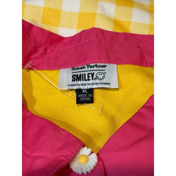 Smak Parlour Smiley Yellow Gingham Daisy Mini Dress XL NWT - Picture 4 of 6